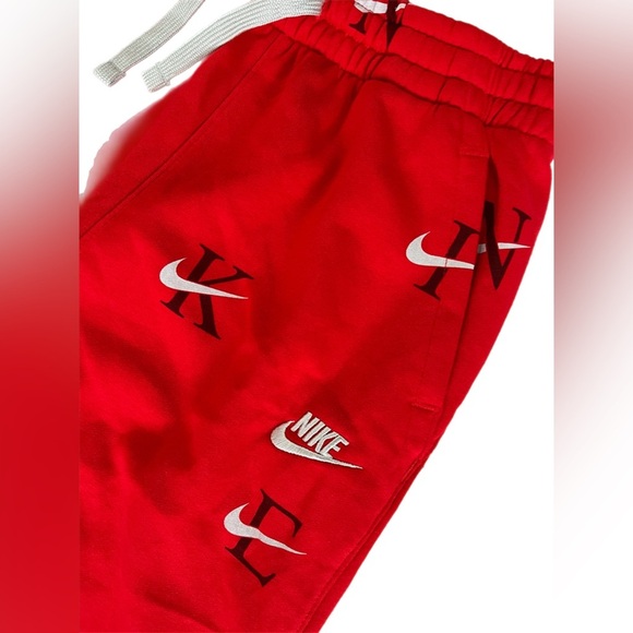 Nike Shorts Youth XL Mens XS-S Fleece Sweat Knit Nike Swoosh Logo Print Athletic - Picture 3 of 9